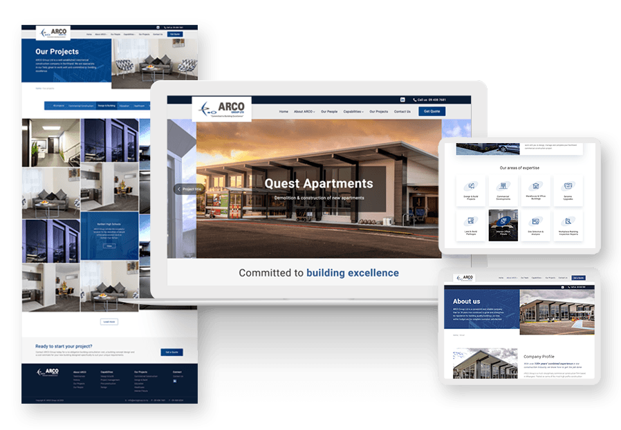 Xenimpress created the website for construction company ARCO to present their services